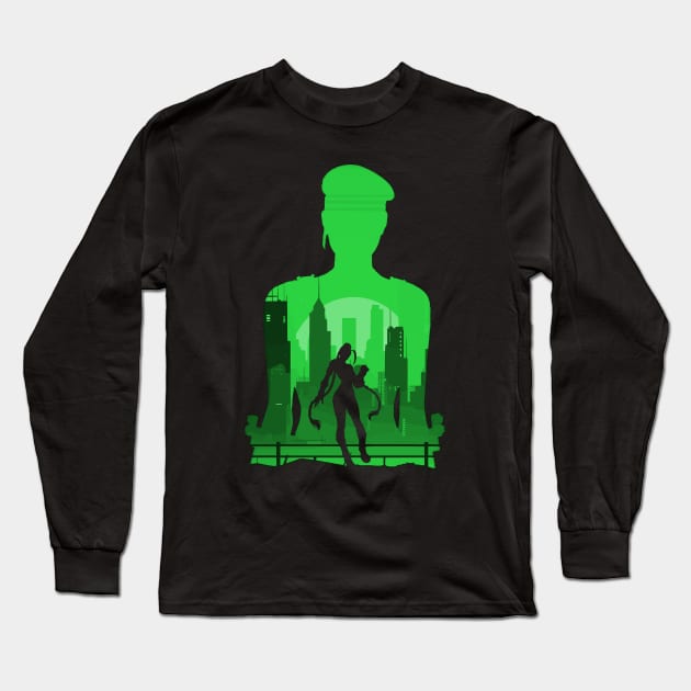 Cammy White *Negative Illusion* Long Sleeve T-Shirt by MyRetroArt